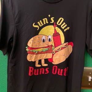 Sun’s out buns out black Main and Local Small t-shirt hot dog!